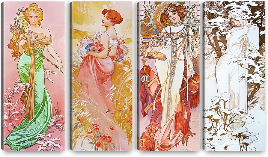 The Four Seasons 四季（穆夏 1896 装饰板）